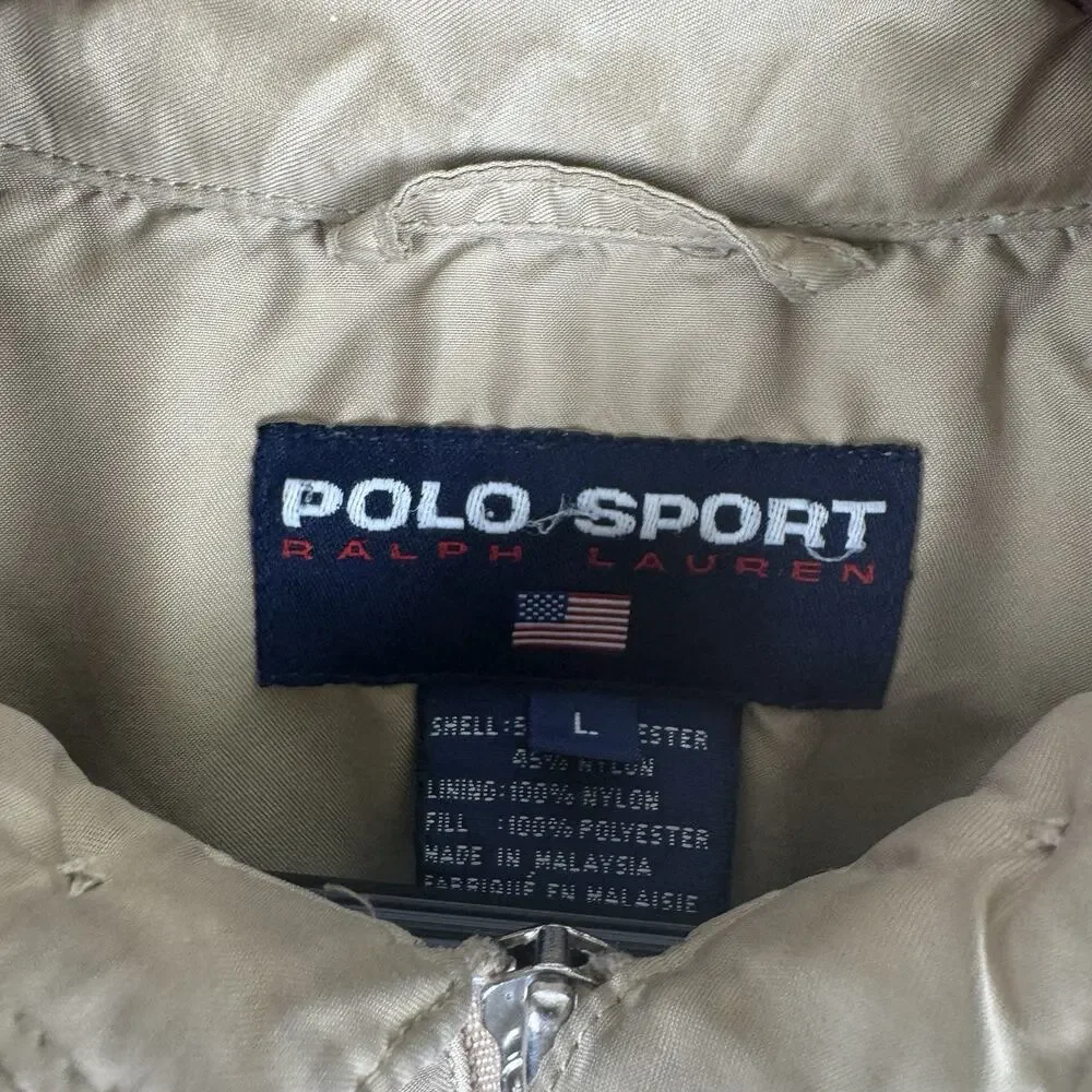 Vintage Polo Sport Ralph Lauren Jacket Mens Large Tan Heavyweight‎ Workwear